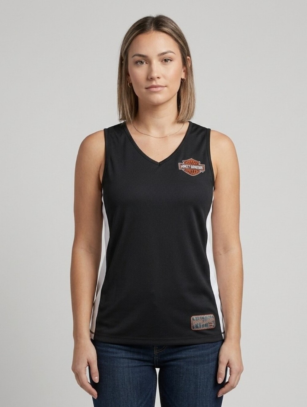 Harley-Davidson Women's Side Stripe Tank Top St. Petersburg Sz XL Biker Grunge